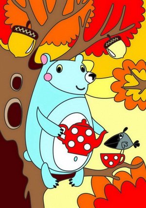 Набор для творчества LORI Картина по номерам для малышей Дружелюбный мишка