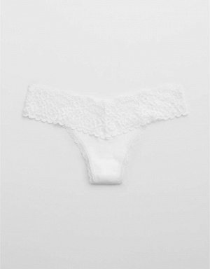 Aerie Cotton Eyelash Lace Thong Underwear