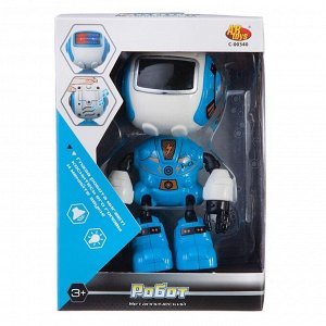 Робот ABtoys металлический, со звуковыми эффектами, голубой181