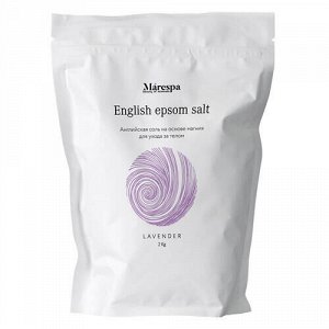 Соль для ванны "English epsom salt" с натуральным эфирным маслом лаванды Marespa, 1 кг