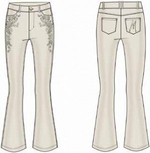 джинсы CAPRI EMBROIDERY DENIM PANT