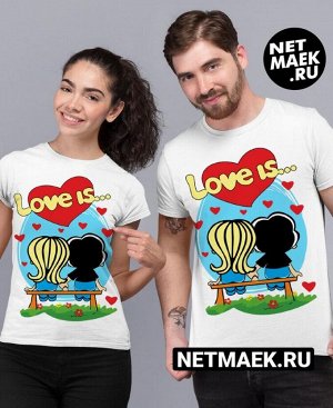 Одна футболка из комплекта парных футболок love is. / размер l (48-50) / модель унисекс /