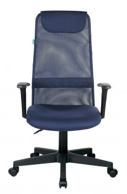 Кресло руководителя Бюрократ KB-8 синий TW-05N TW-10N сетка/ткань с подголов. крестовина пластик