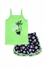 Пижама Топ+шорты Hello palm / Зеленая
