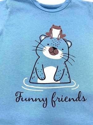 Комплект с  шортами  Funny friends / Голубой