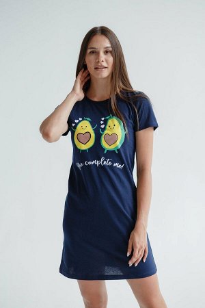 VG Туника Т10/1  Love Avocado Синяя