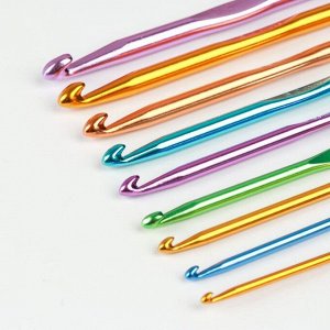 Набор крючков для вязания, d = 0,6-6,5 мм, 12,5/15 см, 22 шт, цвет МИКС