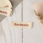 Набор нашивок «Handmade», 5,2 * 1,5 см, 10 шт, цвет бежевый