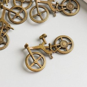 Декор металл для творчества "Велосипед" под латунь (Е6264) 2,8х5,2 см