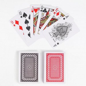 Карты игральные пластиковые "Poker range", 2 колоды по 54 шт, 25 мкр, 8.8 х 5.7 см