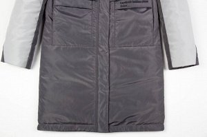 Пальто Пальто зимнее на утеплителе термофин. Удобное пальто прямого силуэта, выделяется
контрастным цветовым сочетанием. Застежка на молнию и планку с
кнопками, боковые карманы имеют оригинальный крой