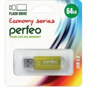 USB-флеш-накопитель PERFEO 64GB E01 Gold economy series Perfeo {Китай}