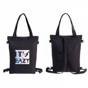 Сумка шоппер-рюкзак на молнии 42х35 см "It`s easy" хлопок (068992) 71017 Хатбер {Китай}