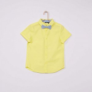 Рубашка Оксфорд с галстуком-бабочкой - желтый