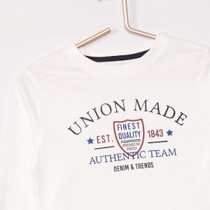 Футболка из джерси с надписью 'Union Made' - коричневый