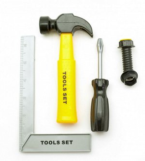 Набор инструментов (молоток, отвертка, линейка угловая, болт и гайка)