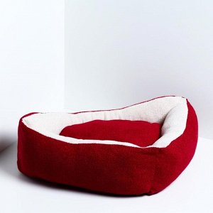 Лежанка угловая, мебельная ткань, 45 х 63 х 16 см, красная