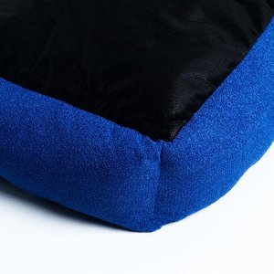 Лежанка угловая, мебельная ткань, 45 х 63 х 16 см, синяя