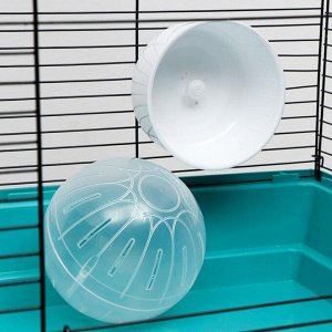Набор для грызунов, шар прозрачный 14  см + колесо полузакрытое белое 13.5 см