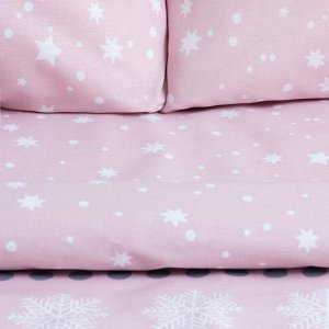 Постельное белье новогоднее "Этель" 1.5сп Snow 143*215см,150*214см,70*70см-2 штуки