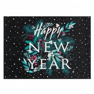 Новогодняя салфетка на стол Happy New Year ПВХ, 40х29 см