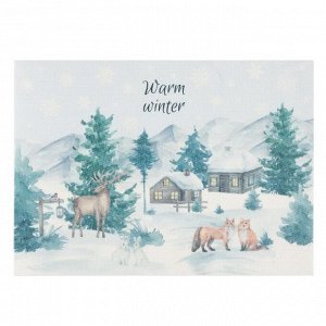 Салфетка на стол "Warm winter" ПВХ, 40х29 см