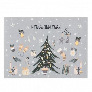 Новогодняя салфетка на стол Hygge New Year ПВХ, 40х29 см