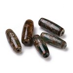 BDZE004-10 Тибетская бусина Дзи Дракон, нат.агат выс.кач-ва, 30х10мм, 1шт.