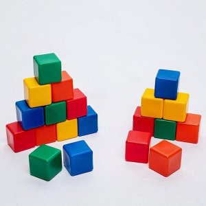 Кубики детские, пластиковые, цветные, 20 штук, 6 х 6 см