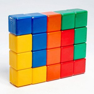 Кубики детские, пластиковые, цветные, 20 штук, 6 х 6 см