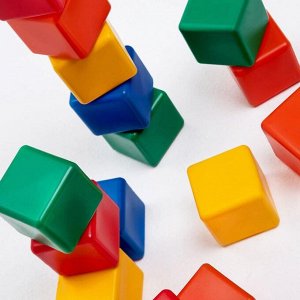 Кубики детские, пластиковые, цветные, 20 штук, 6 х 6 см