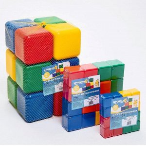 Кубики детские, пластиковые, цветные, 20 штук, 6 х 6 см
