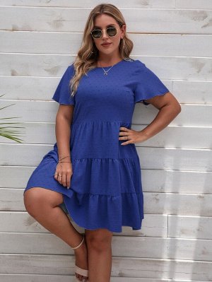 С оборками Одноцветный милый Платья Plus Size