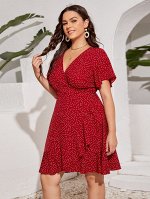 Платье в горошек Plus Size