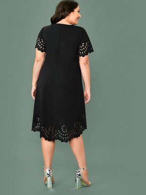 Асимметричное платье Plus Size с оригинальным краем