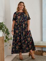 Платье размера плюс с цветочным принтом