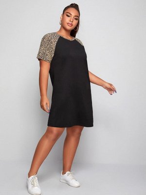 Платье Plus Size с леопардовым принтом