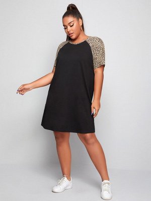 Платье Plus Size с леопардовым принтом