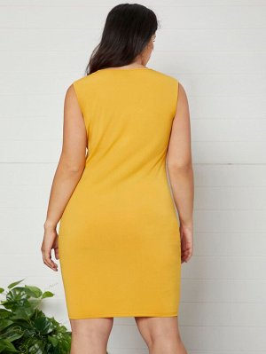 Размера плюс Облегающее платье с кружевной отделкой