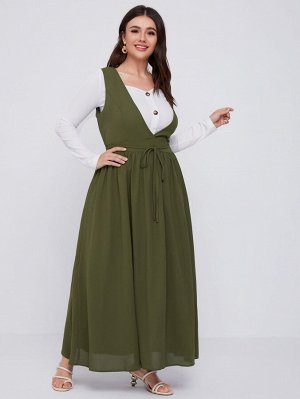 SheIn Макси платье размера плюс с узлом