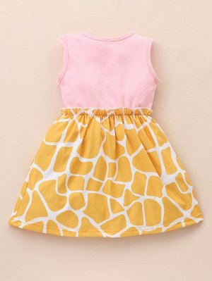 SheIn Платье с узором жирафы для девочек