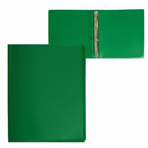 Папка на 4 кольцах А4, "Панорама", 40 мм, 700 мкм, лицевой карман, зелёная