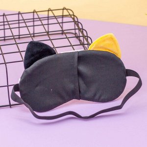 Маска для сна "Face cat", black-yellow