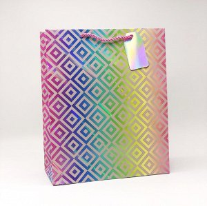 Подарочный пакет "Rhombus", (М) pearl