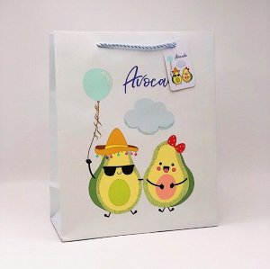 Подарочный пакет(M) "Two avocado", blue