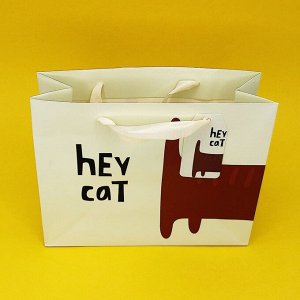 Пакет подарочный "Hey cat tail", S