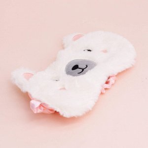 Маска для сна "Cute bear", white