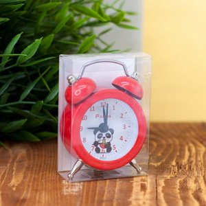 Часы-будильник "Mini panda", red