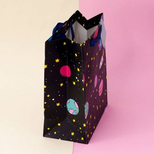 Подарочный пакет(S) "Universe rocket", black