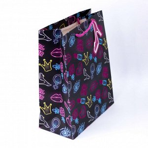 Подарочный пакет(M) "Neon shoes", black